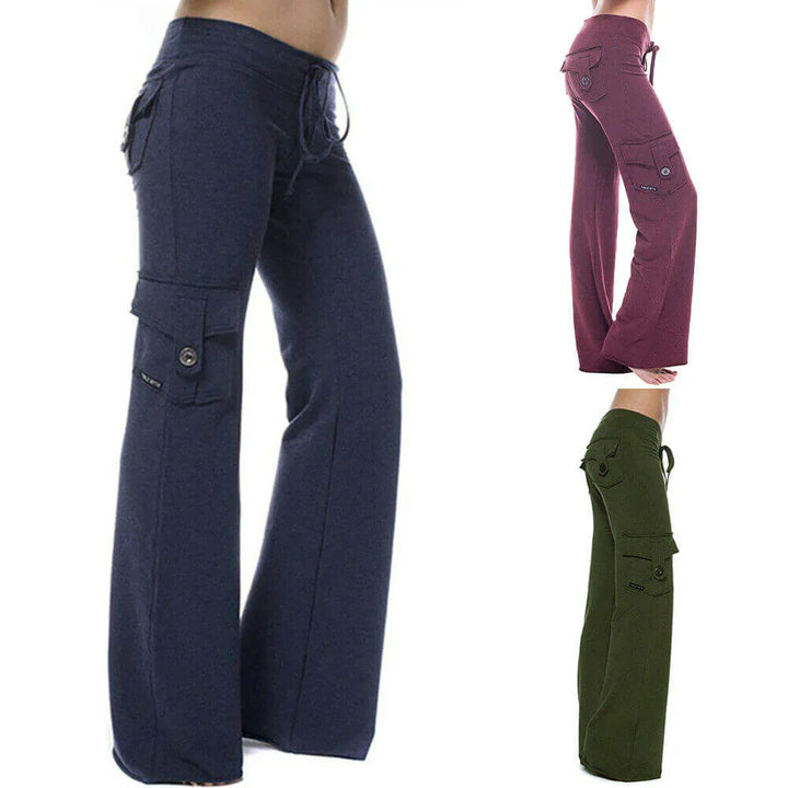 Dámské Bootcut Cargo Kalhoty s kapsami – Isabella Podzimní edice