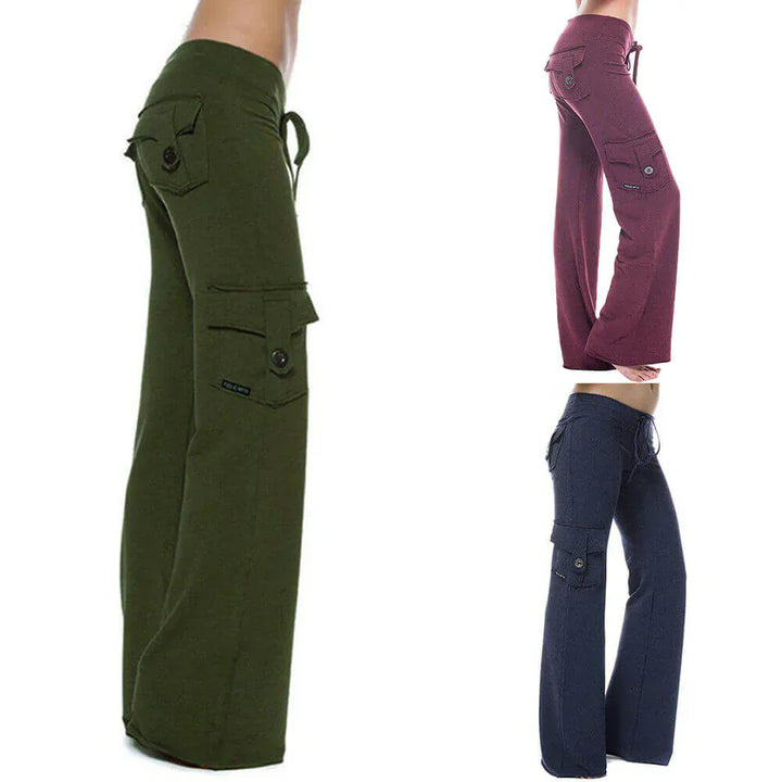 Dámské Bootcut Cargo Kalhoty s kapsami – Isabella Podzimní edice