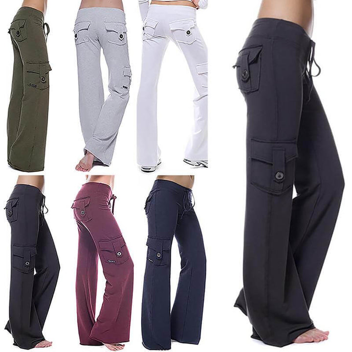 Dámské Bootcut Cargo Kalhoty s kapsami – Isabella Podzimní edice