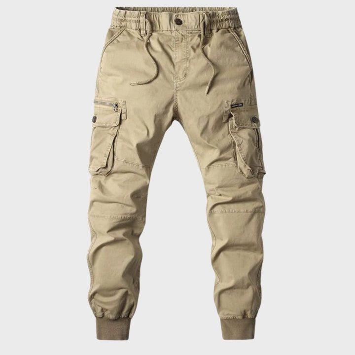 Vanguard Cargo-Joggerhose für Herren, beige, Baumwolle, Taschen, Freizeitmode.