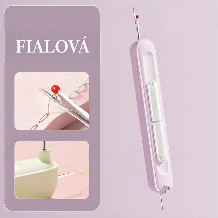 Fialová varianta pomůcky s jezdcem na těle a malými náhledy použití 9