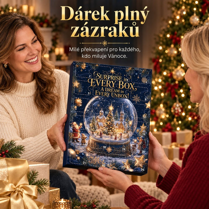 Dvě ženy si u stromku předávají kalendář jako dárek 7