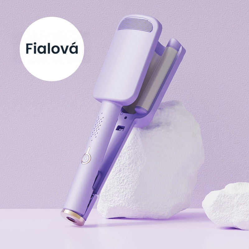 Fialová kulma s vlnami opřená o bílý kámen na fialovém pozadí 5