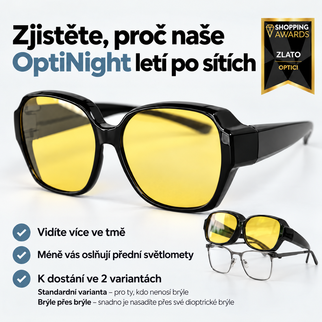 Černé nasazovací brýle se žlutými čočkami a menší obrázek, jak se nasazují přes dioptrické brýle. 4