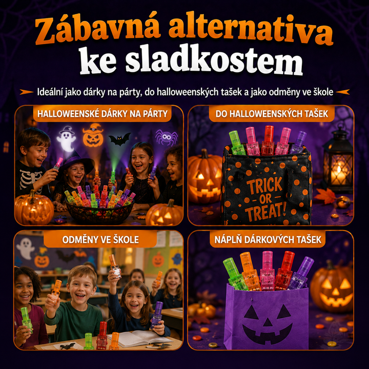 Koláž použití jako alternativy sladkostí: dárky pro hosty, sáček na koledu, odměny ve třídě a taška s projektory 14