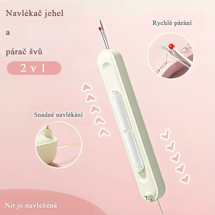 Světle zelený pár\u00e1\u010dek s navl\u00e9ka\u010dem na r\u016f\u017eov\u00e9m pozad\u00ed, dv\u011b kruhov\u00e9 vložky 1