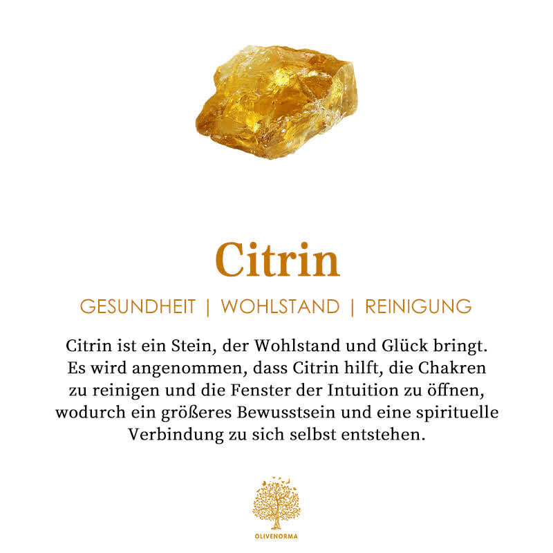 Citrin Edelstein, gelb, für Wohlstand und Glück, spirituelle Reinigung, Chakra-Heilung.