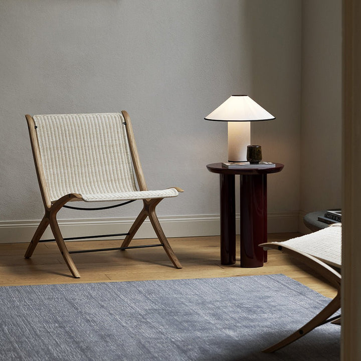 Stolní lampa s textilním stínidlem – Lunara