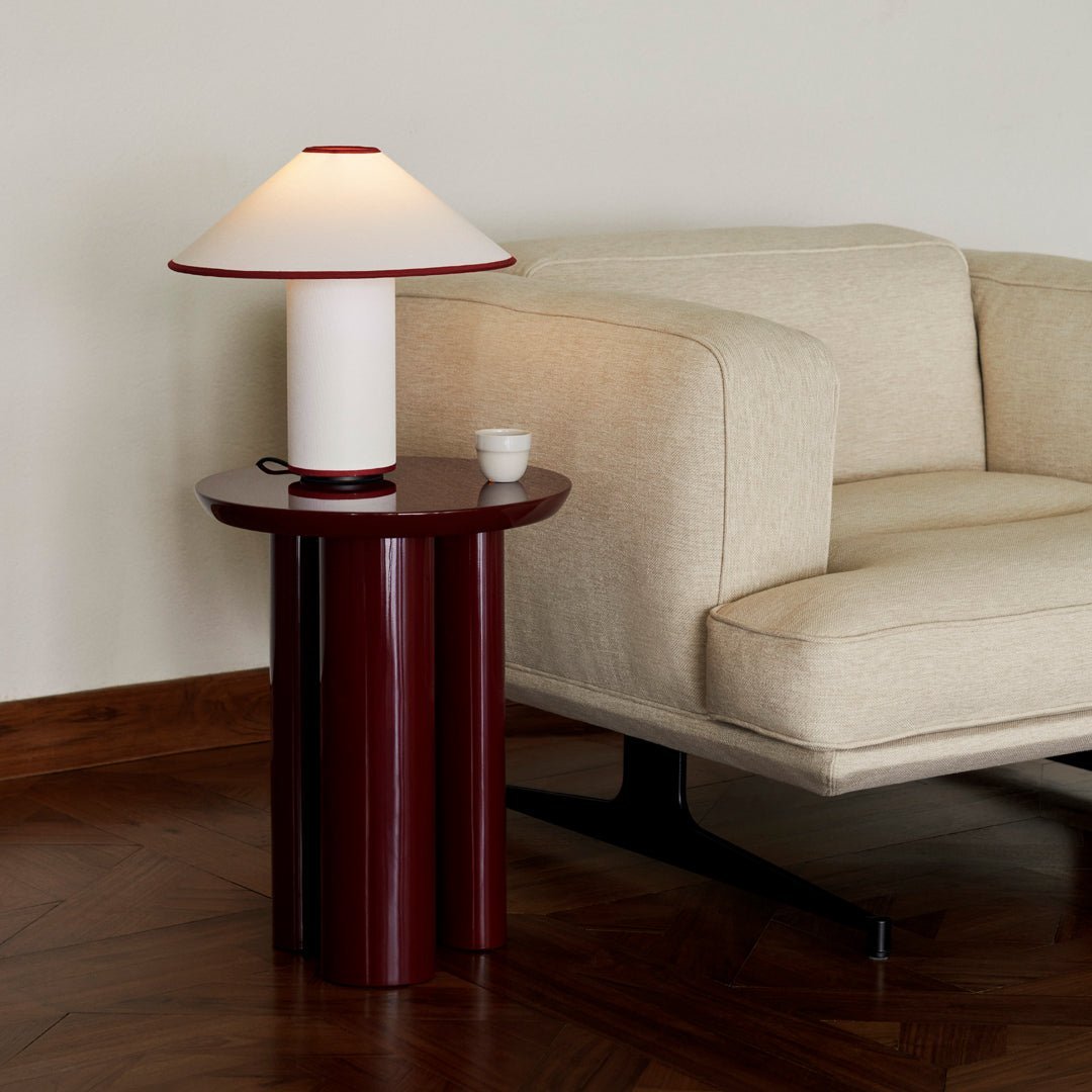 Stolní lampa s textilním stínidlem – Lunara