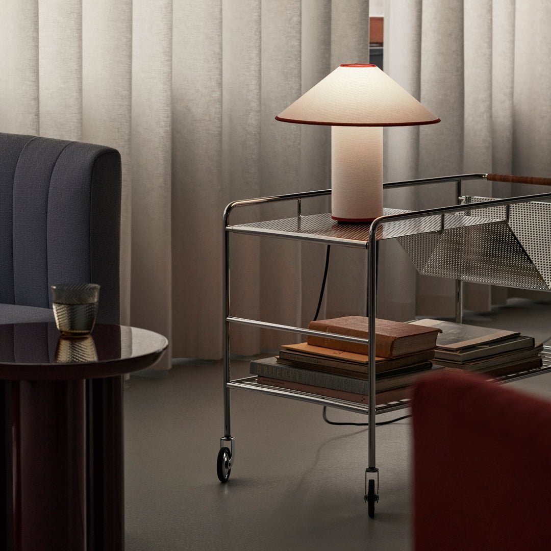 Stolní lampa s textilním stínidlem – Lunara