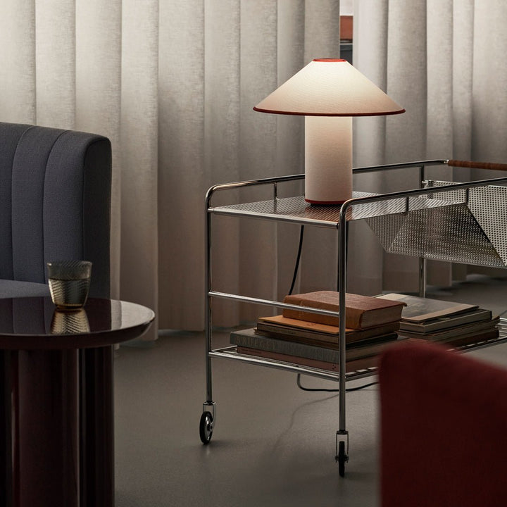 Stolní lampa s textilním stínidlem – Lunara