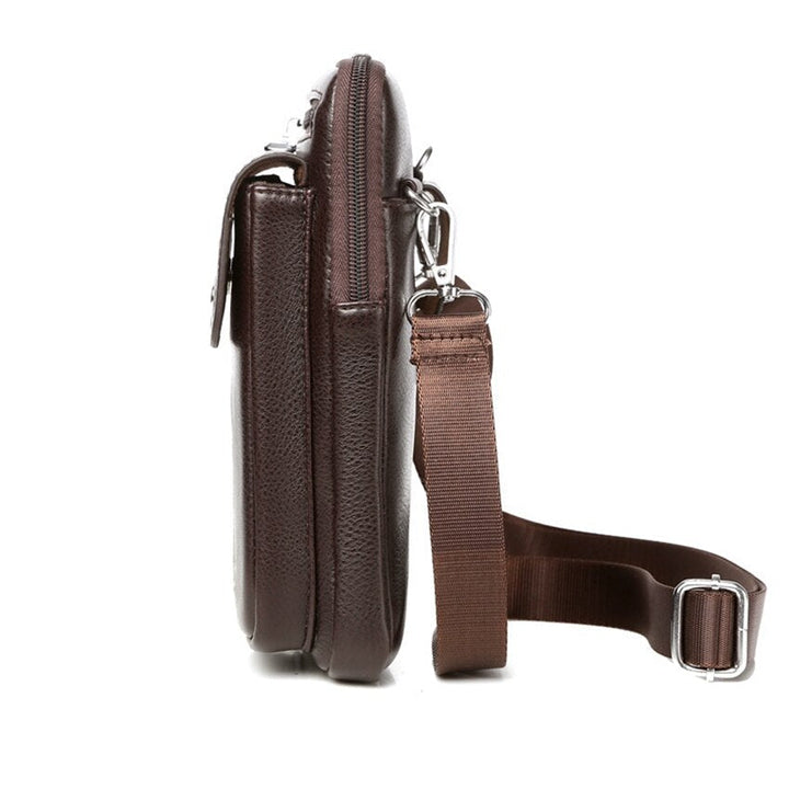 Kompaktní crossbody taška z PU kůže pro muže s nastavitelným ramenním popruhem