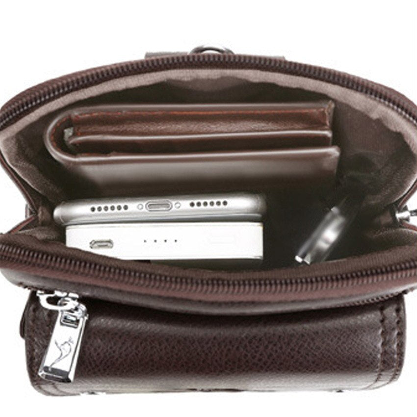 Kompaktní crossbody taška z PU kůže pro muže s nastavitelným ramenním popruhem