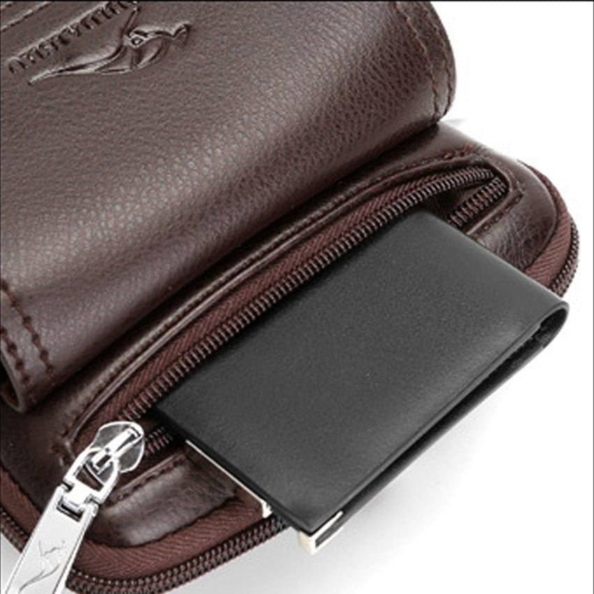 Kompaktní crossbody taška z PU kůže pro muže s nastavitelným ramenním popruhem