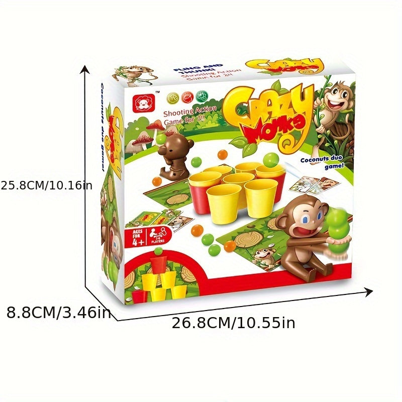 Brettspiel Crazy Monkey, Affen-Thema, für Kinder ab 4 Jahren, bunt, lustiges Geschicklichkeitsspiel.