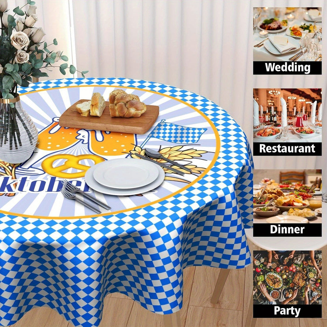Kulatý ubrus z polyesteru (152 cm a 178 cm) – WiesnTisch Oktoberfest 2025
