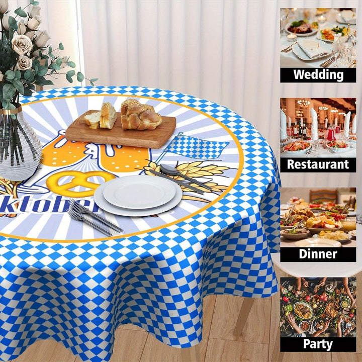 Kulatý ubrus z polyesteru (152 cm a 178 cm) – WiesnTisch Oktoberfest 2025