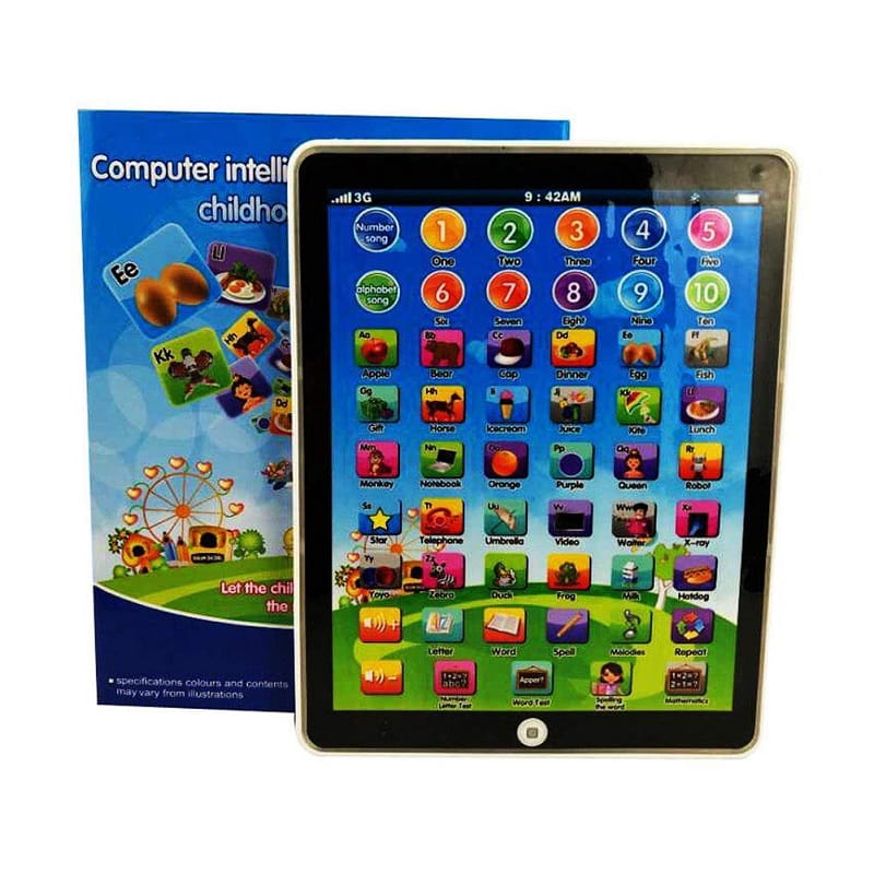 Interaktivní tablet pro malé děti s zvuky, barvami a funkcí kvízu – 7,5 palce