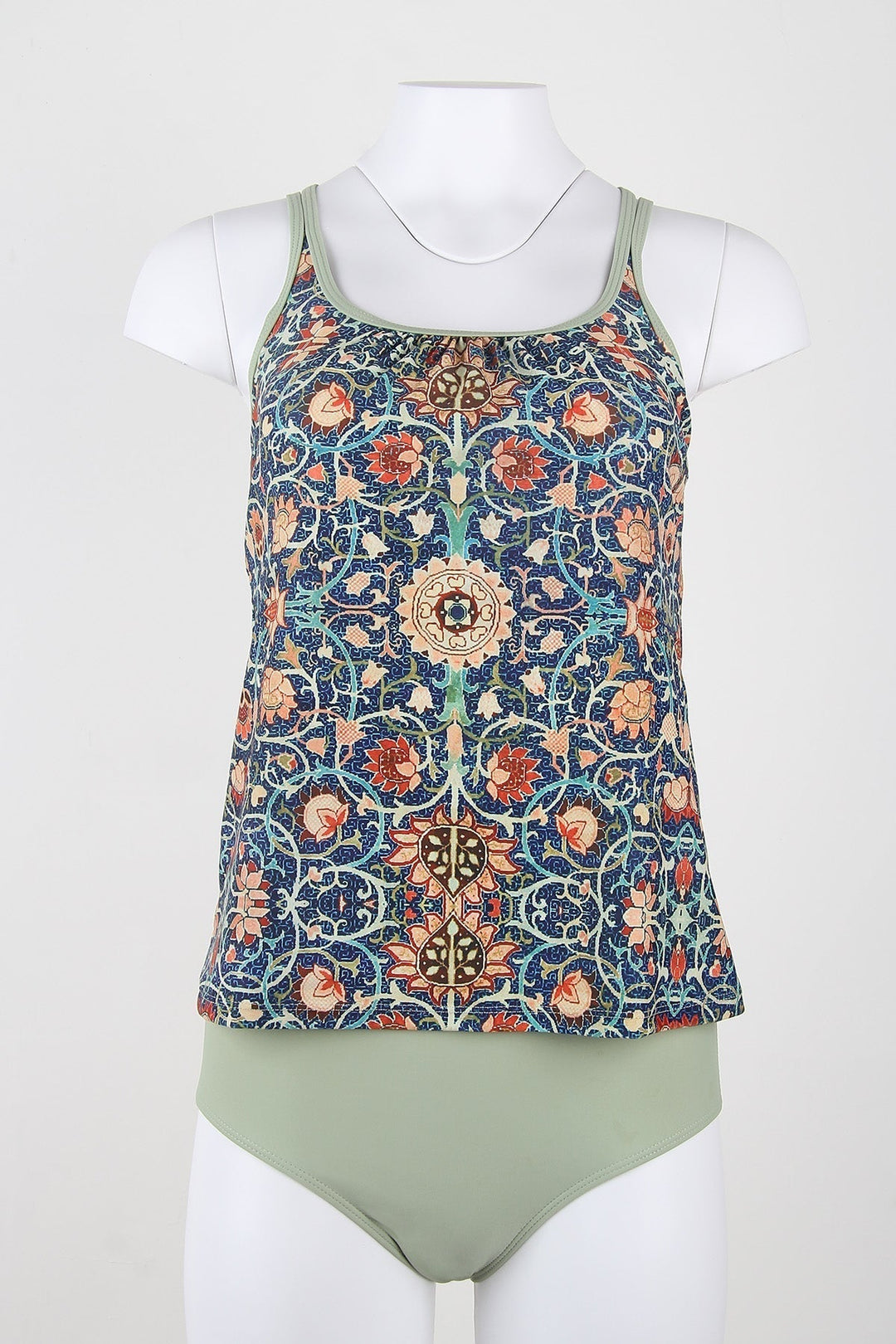 Damen Tankini Set, orientalisches Muster, grün, Badebekleidung, Sommermode, Strandoutfit.