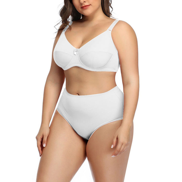 Damenunterwäsche Set, weiß, BH und Panty, nahtlos, bequem, stützend, für Alltag.