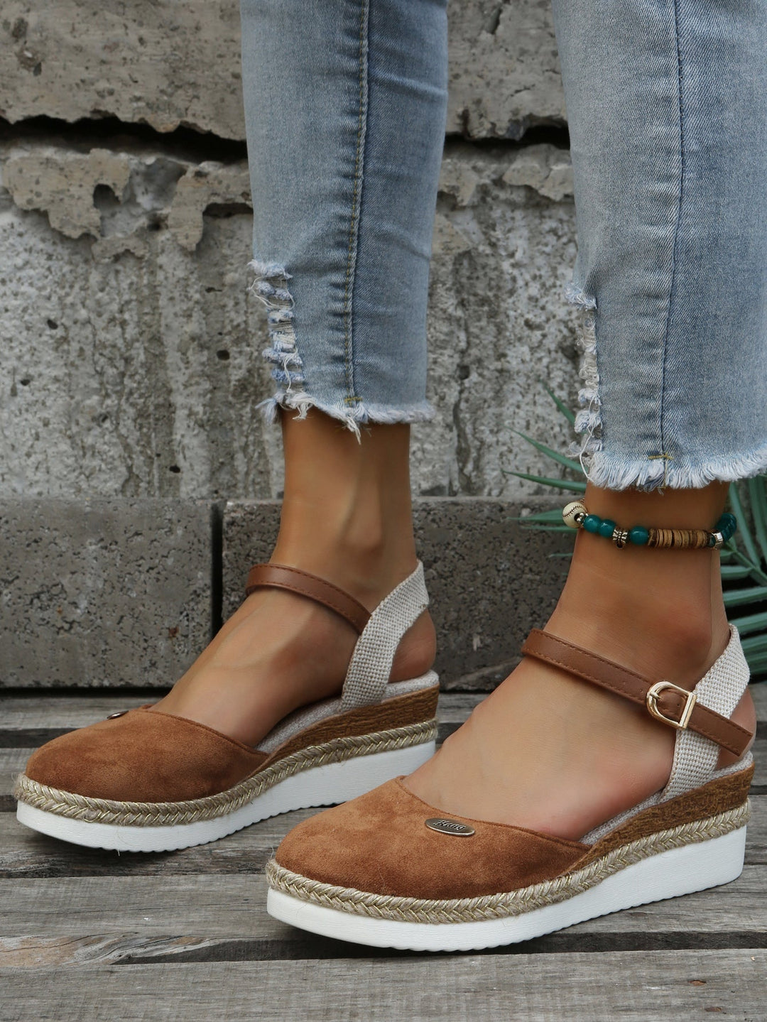 Damen Espadrilles Sandalen, braun, Plateau, Jeans, Sommermode, lässig, bequem, Outdoor