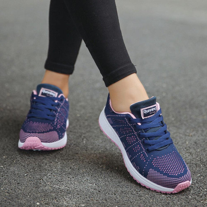 Damen-Laufschuhe blau-rosa, atmungsaktiv, rutschfest, ideal für Sport und Freizeit.