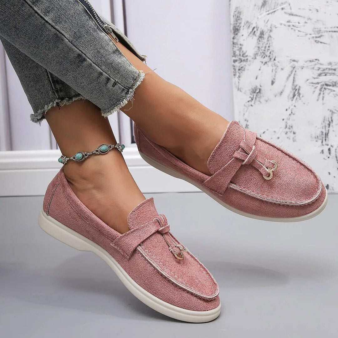 Damen Loafers Rosa Leder, Slip-On, Casual, Frühling Herbst, Hohe Qualität, Bequeme Schuhe.