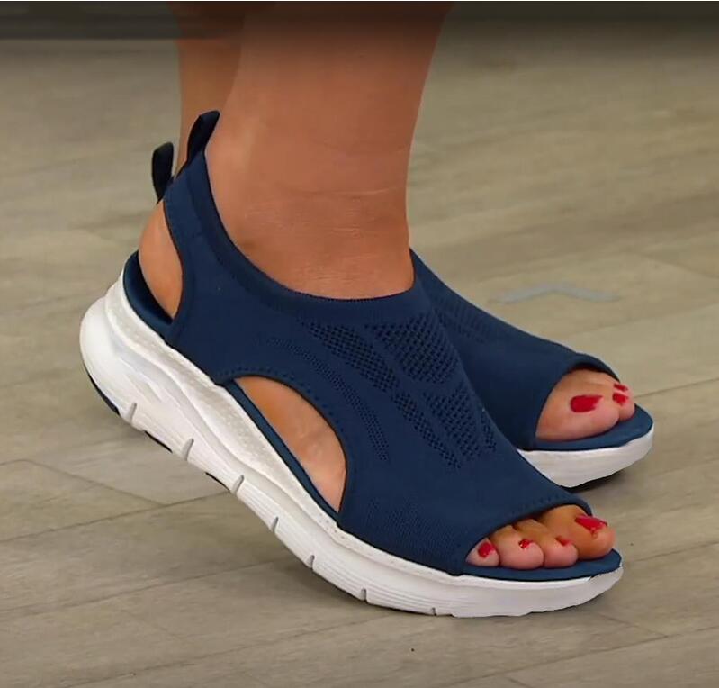 Damen Sandalen Blau, atmungsaktiv, rutschfest, bequem, ideal für Sommer, Freizeit, Alltag.