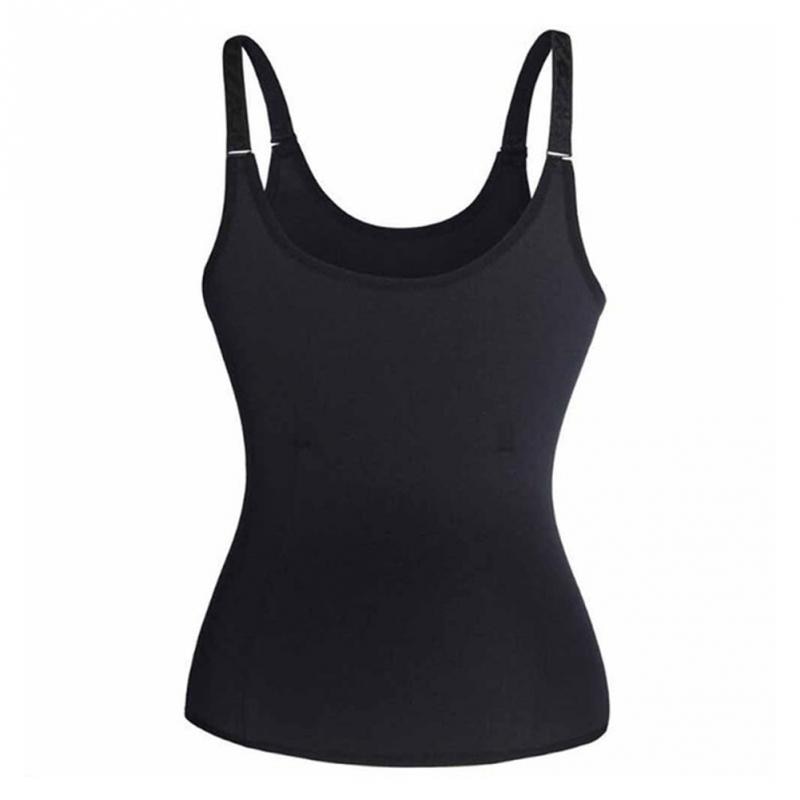 Schwarzes Damen-Tanktop, ärmellos, Baumwolle, figurbetont, ideal für Freizeit und Sport.