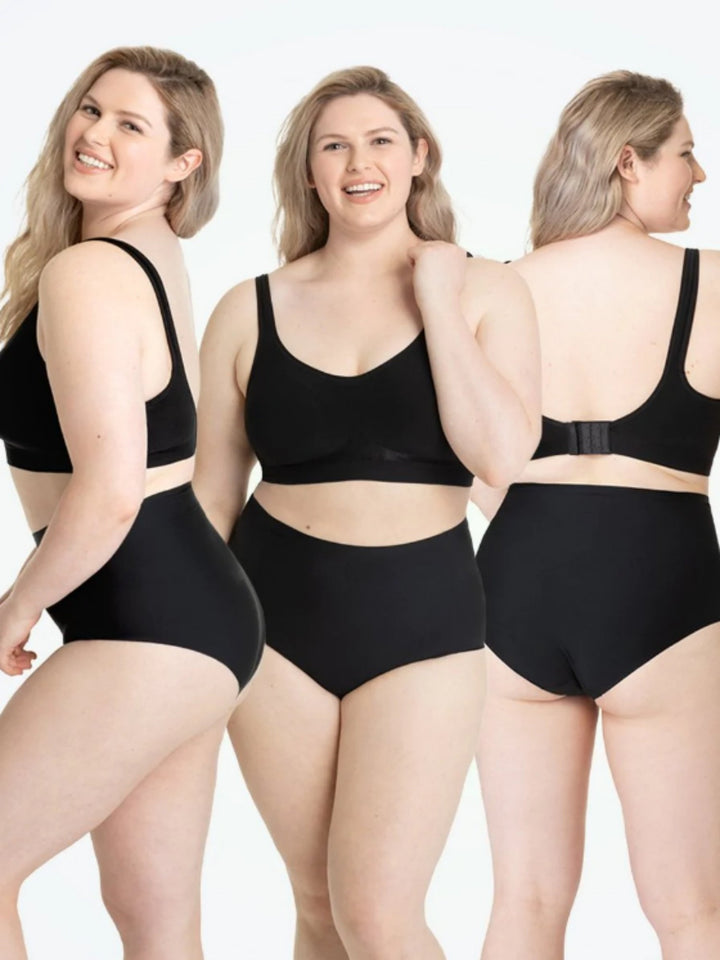 Damen Shapewear Set Schwarz, nahtlos, bequem, figurformend, Unterwäsche für Plus-Size.