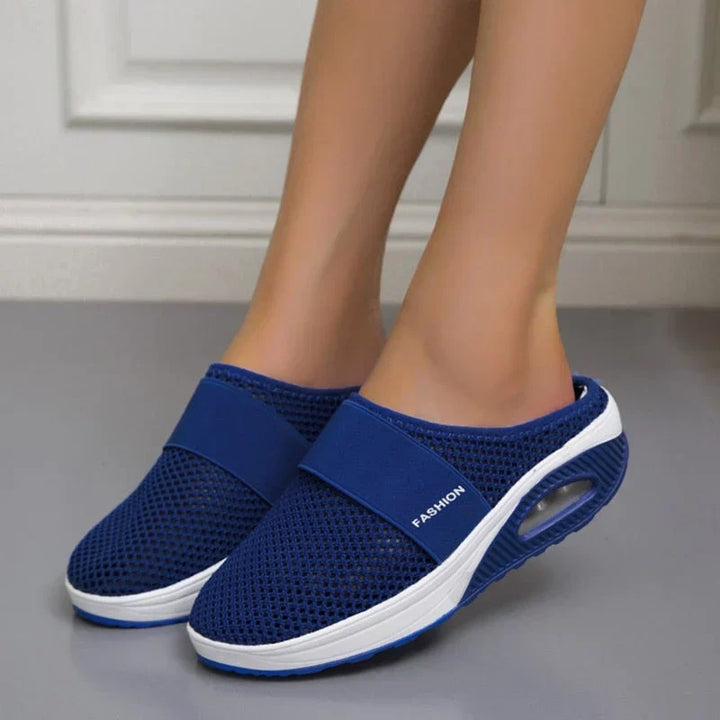 Blaue Damen-Sneaker-Sandalen, atmungsaktiv, rutschfest, mit Luftpolstersohle.