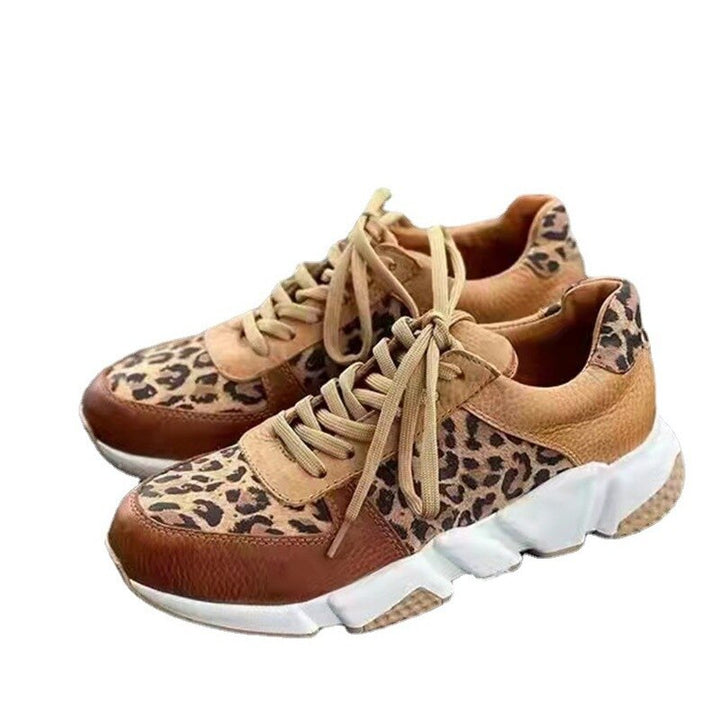 Leopard Sneaker Damen, braun, beige, Wildleder, modisch, bequem, Freizeitschuh, trendig
