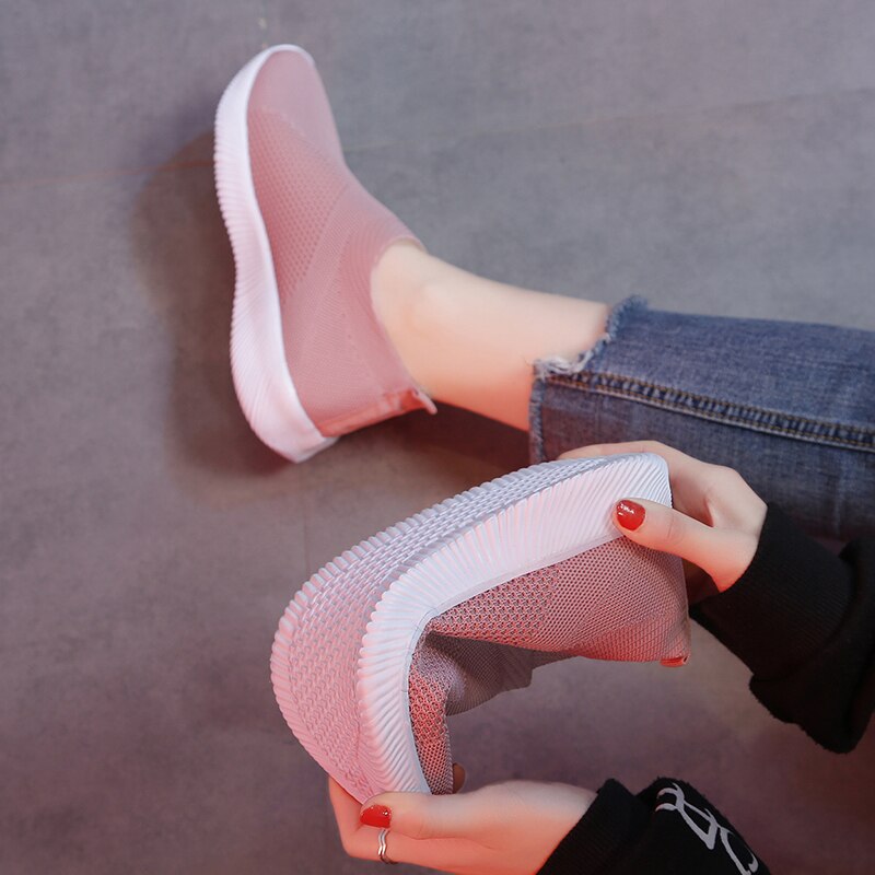 Rosa Damen-Sneaker, atmungsaktiv, flexibel, rutschfest, für Freizeit und Sport.