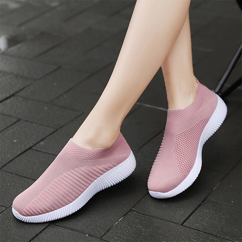 Rosa Damen-Sneaker aus Mesh, atmungsaktiv, rutschfest, bequem, modisch, für Freizeit.