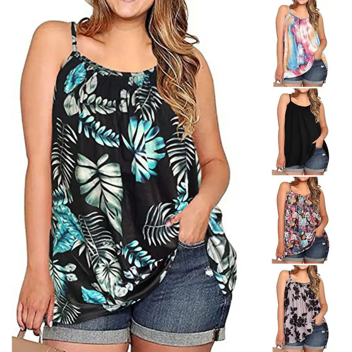 Damen Sommer Tops, ärmellos, Blumenmuster, verschiedene Designs, lässig, modisch, bequem.