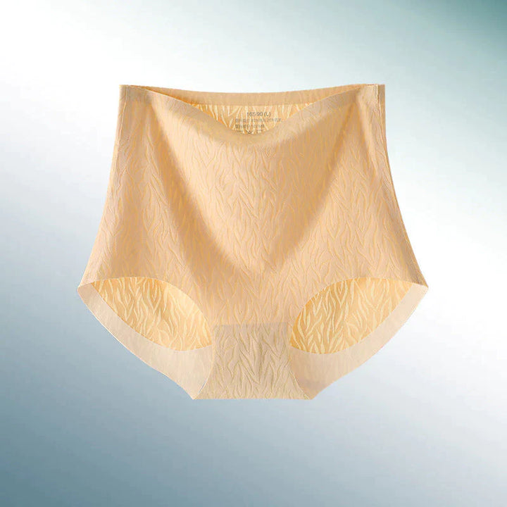 Damen Slip Beige, nahtlos, hoher Bund, bequem, atmungsaktiv, Unterwäsche, elegantes Design