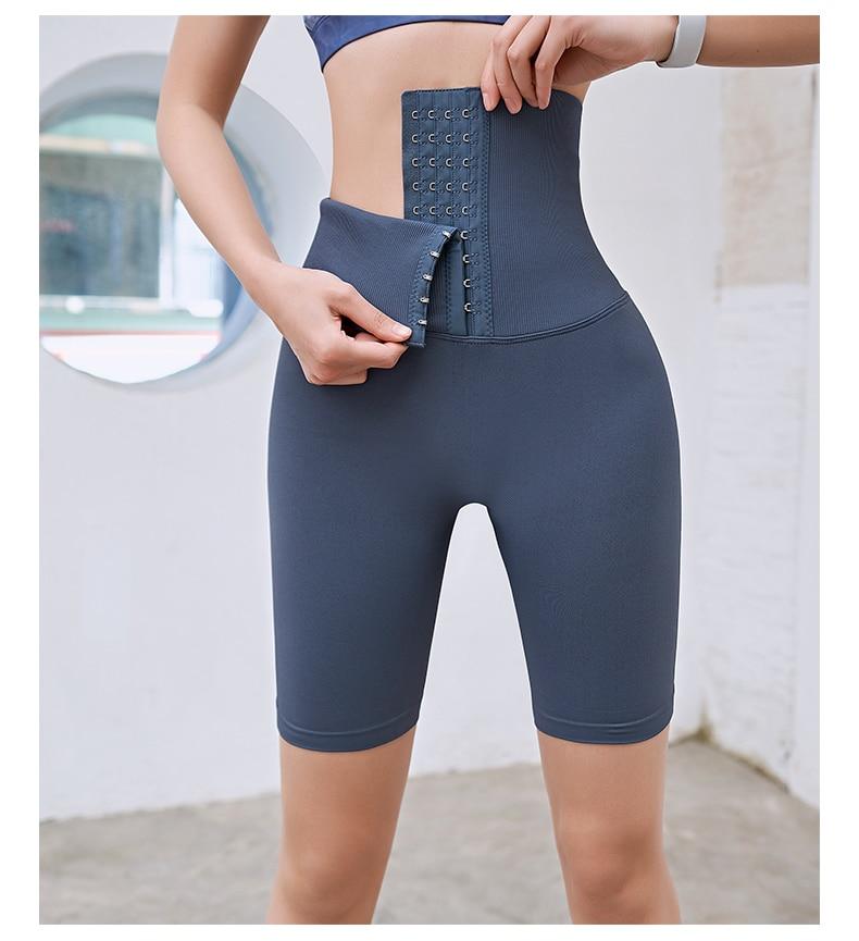 Damen Shapewear Shorts, hoch tailliert, dunkelblau, mit Hakenverschluss, figurformend.