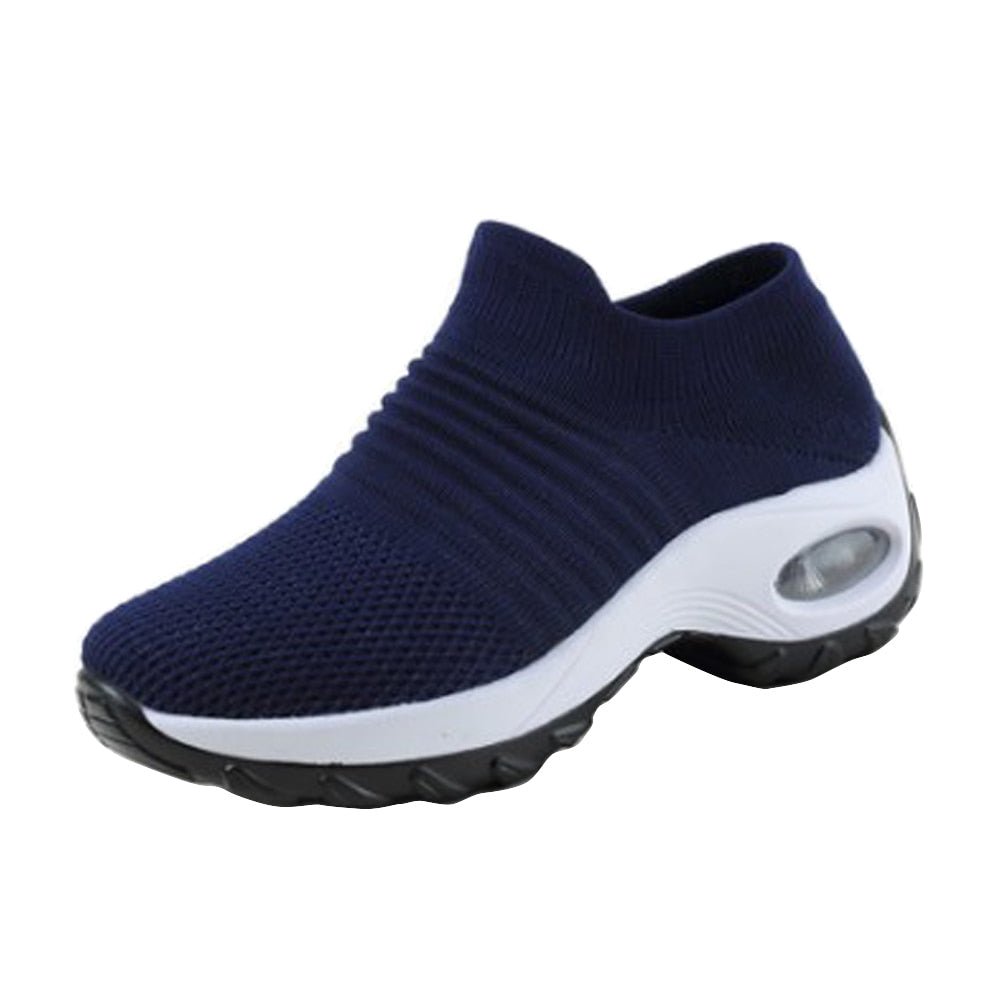 Damen-Walkingschuhe, dunkelblau, atmungsaktiv, rutschfeste Sohle, bequem, sportlich.