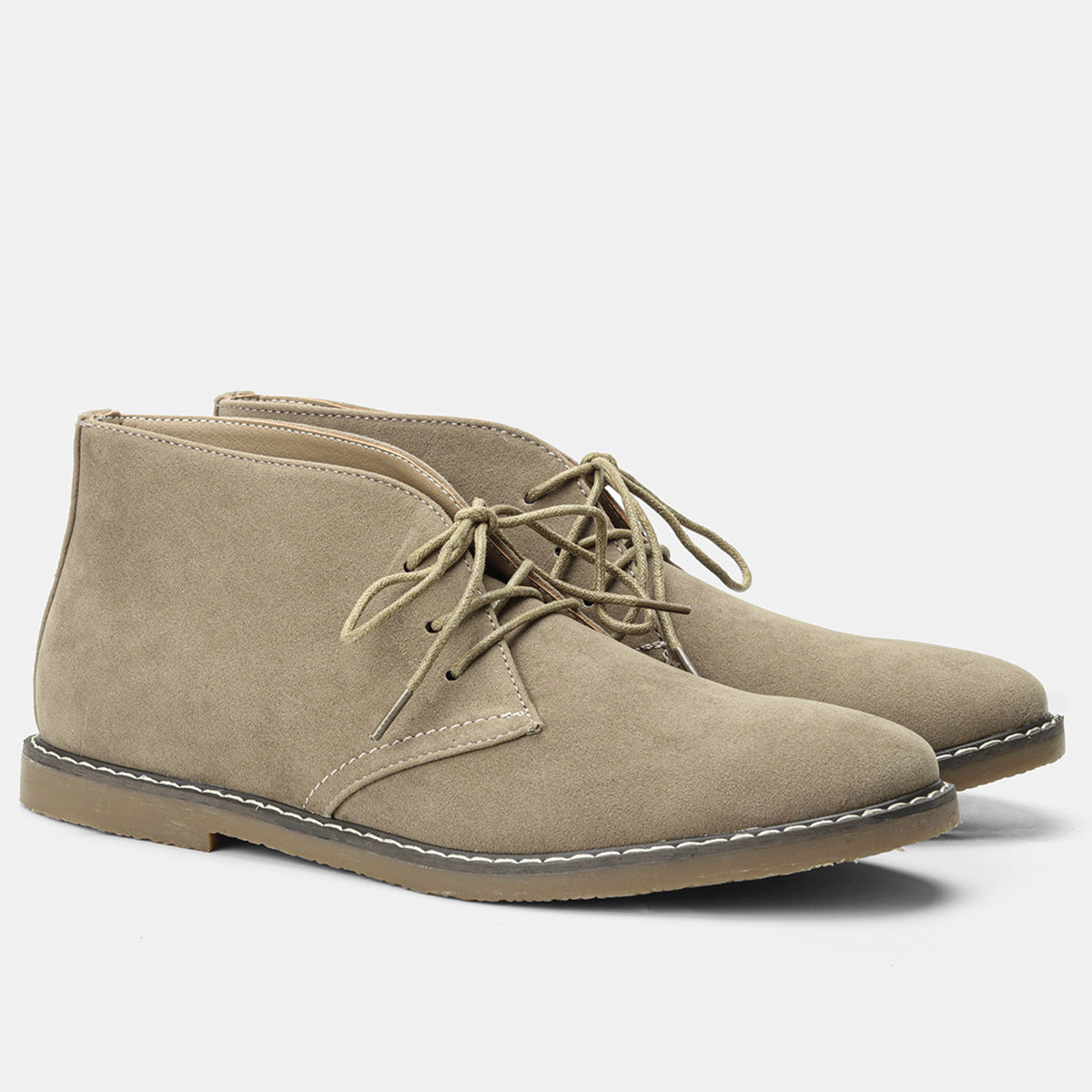 Beige Wildleder Desert Boots für Herren, Schnürschuhe, lässig, bequem, modisch.