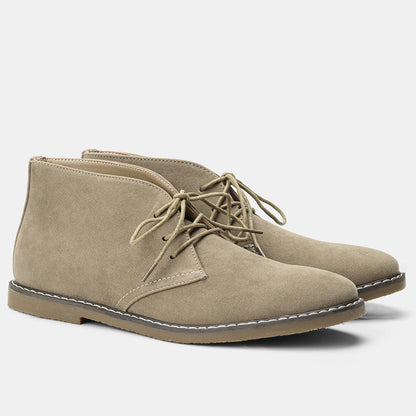 Beige Wildleder Desert Boots für Herren, Schnürschuhe, lässig, bequem, modisch.
