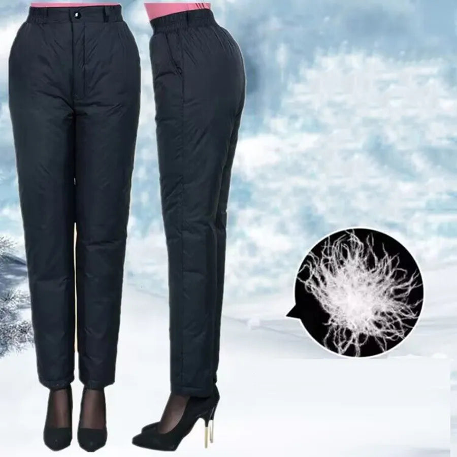 Damen Thermohose Schwarz, Winter, warm, isoliert, elegant, Outdoor, modisch, bequem.