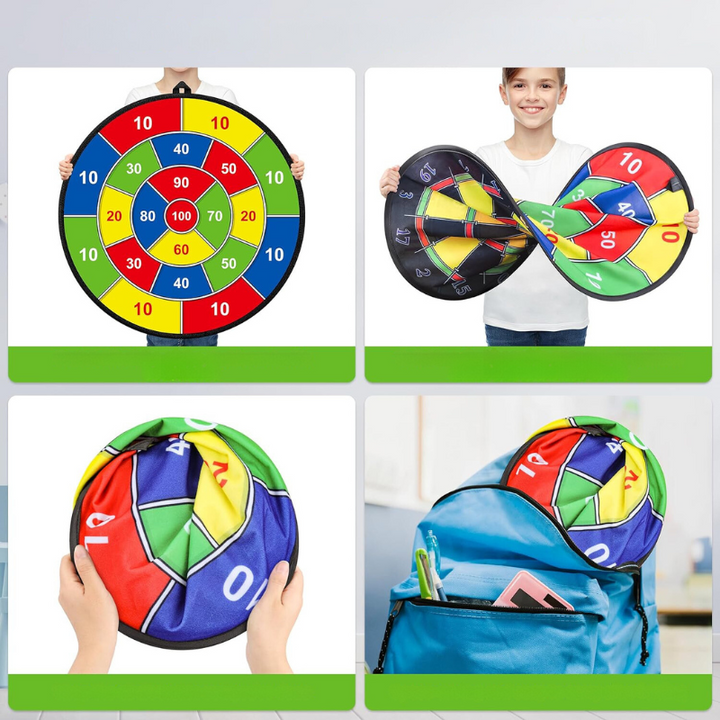 Faltbare Dartscheibe für Kinder, bunt, tragbar, ideal für drinnen und draußen, Lernspielzeug.