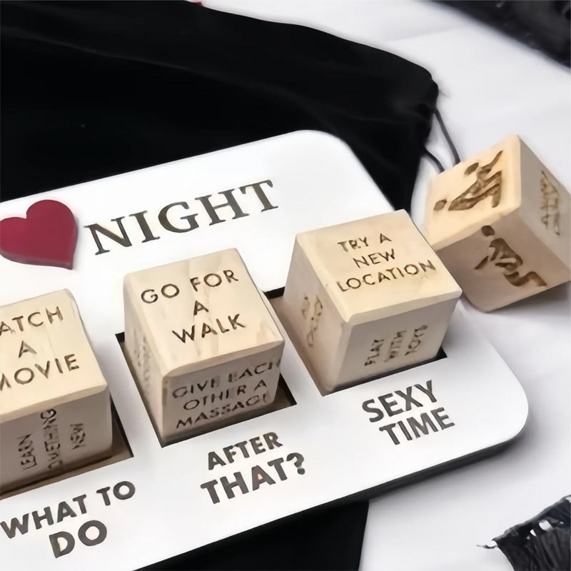 Holzwürfel-Spiel für Paare, romantische Date-Nacht-Ideen, Geschenk, Unterhaltung, Spaß.