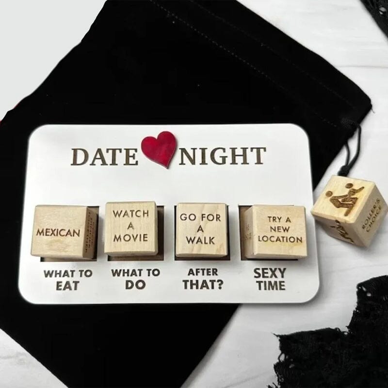 Holz-Würfelspiel für Date Night, Aktivitäten und Essen, romantische Ideen, Geschenk für Paare.