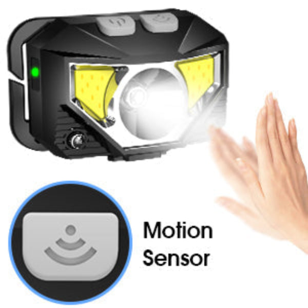 2 balení ultralehké dobíjecí LED čelovky s pohybovým senzorem – Lumivor