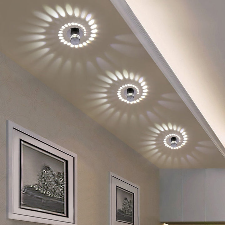 Moderne LED-Deckenleuchten, rund, silber, energiesparend, für Wohnzimmerbeleuchtung.
