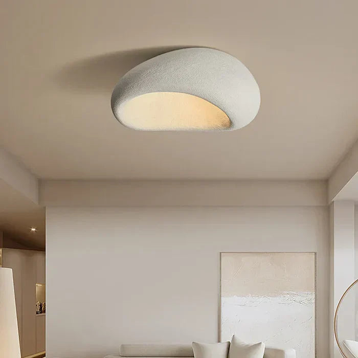 Moderne Deckenleuchte, weiß, rund, LED, Wohnzimmer, minimalistisch, energiesparend, stilvoll.