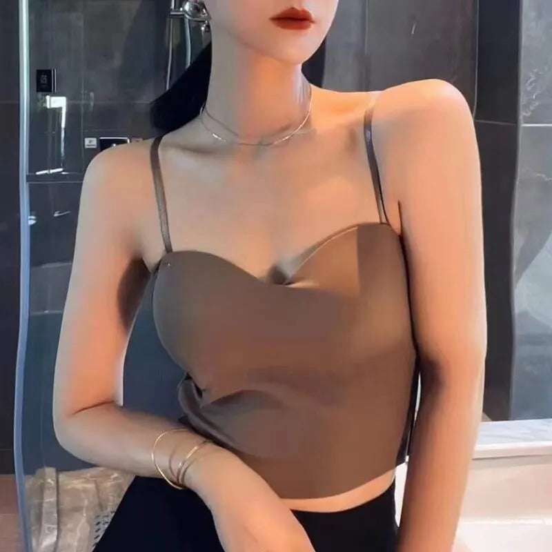 Sada 4 lehkých topů s vestavěnou bandeau podprsenkou - Tiana
