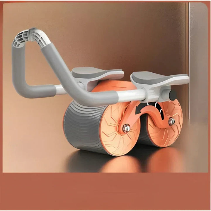 Ab Roller Bauchtrainer, orange-grau, Fitnessgerät für effektives Bauchmuskeltraining, Heimtraining.