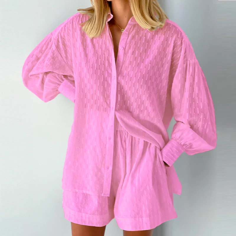 2-dílný letní outfit s halenkou a šortkami – Isla